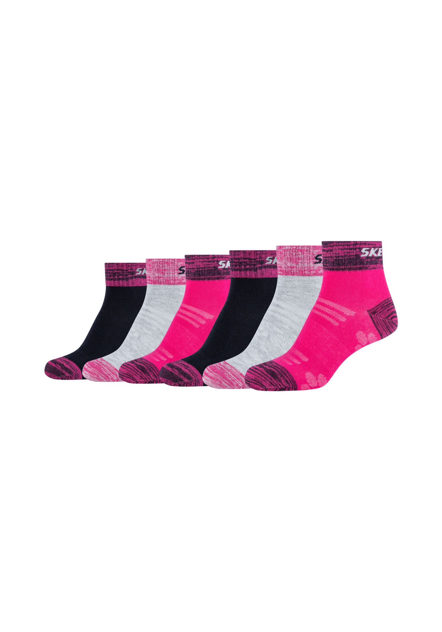 Носки Skechers 6 шт mesh ventilation, цвет pink glow