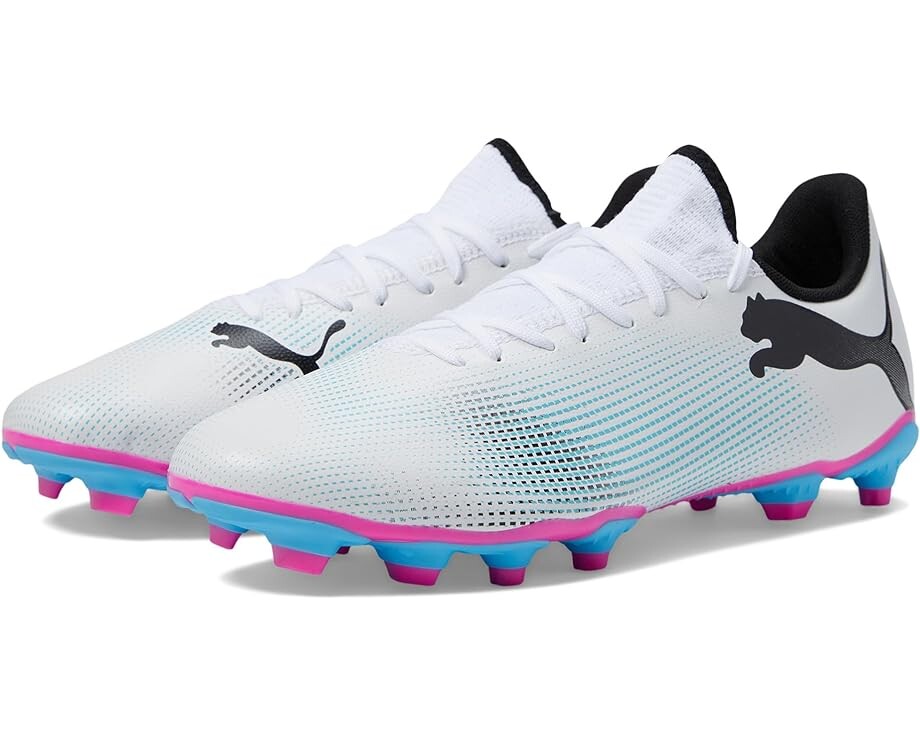 Кроссовки PUMA Future 7 Play Firm Ground/Artificial Ground, цвет PUMA White/PUMA Black/Poison Pink