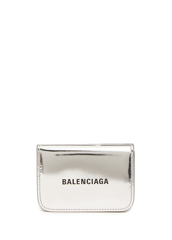 

Женский кожаный кошелек с серебряным логотипом Balenciaga