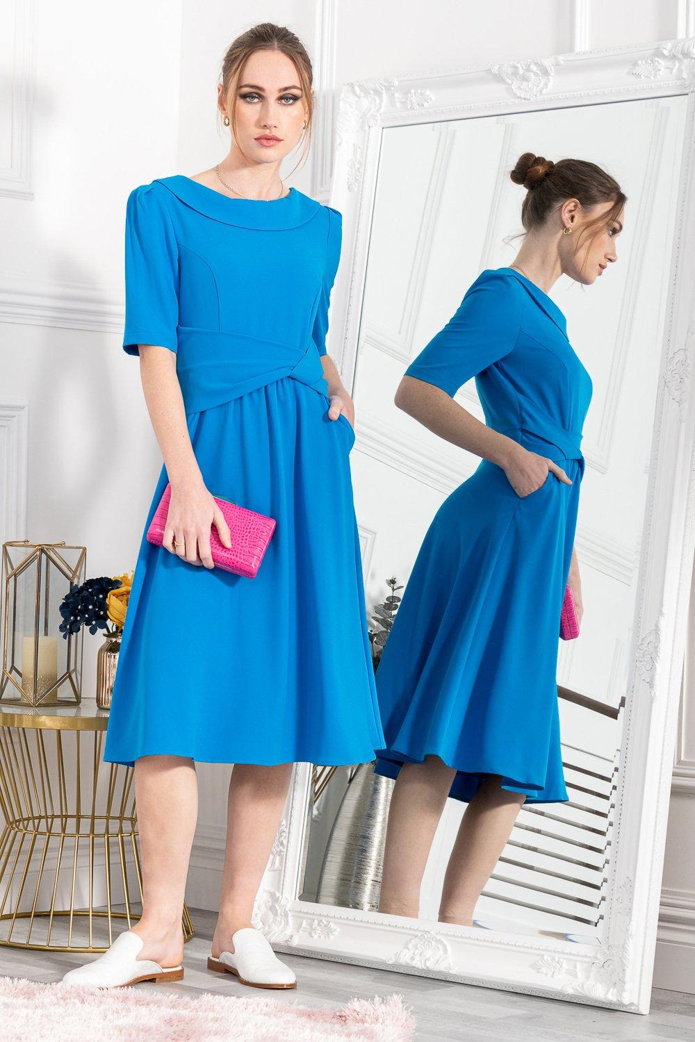Платье Sharon с складным вырезом Jolie Moi, синий