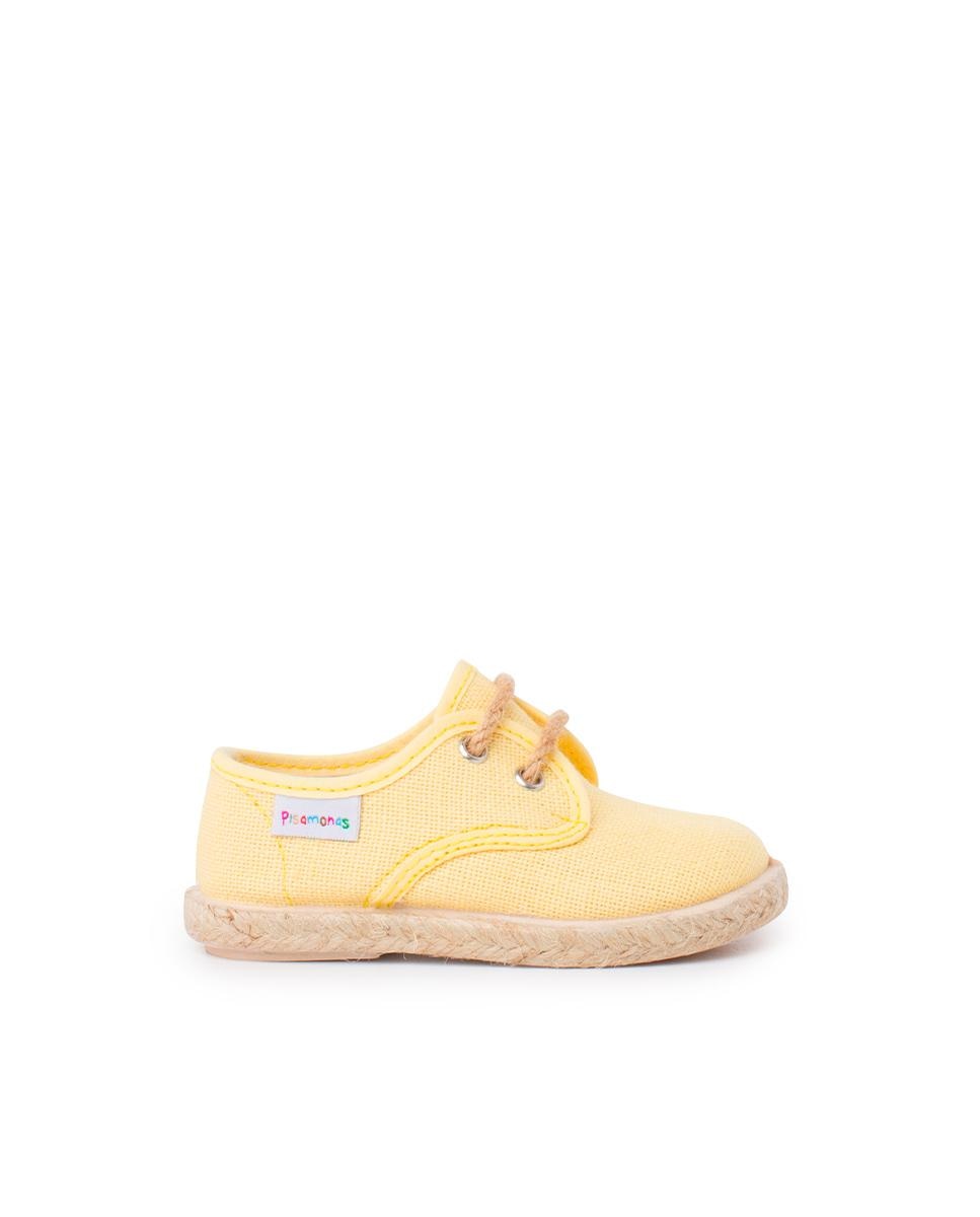 Английские льняные туфли для мальчика на джутовой основе Pisamonas, желтый туфли для мальчика на шнуровке на джутовой подошве pisamonas серый