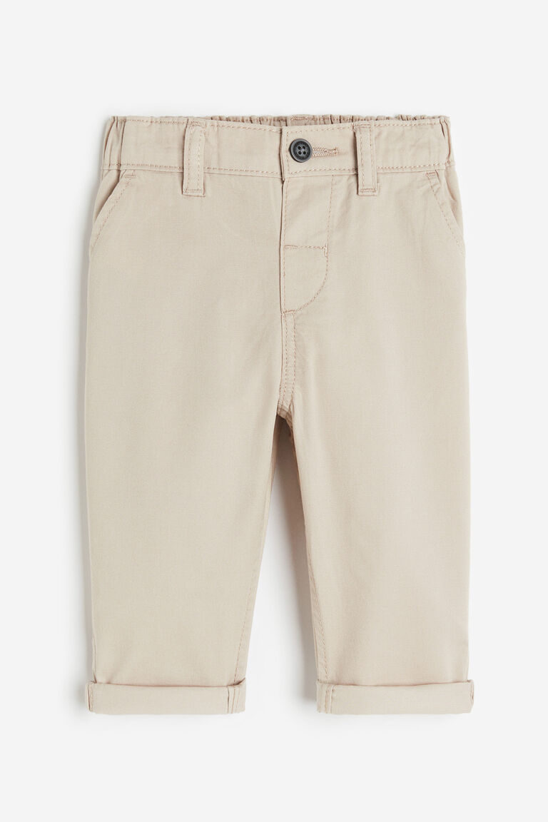 Хлопковые брюки чинос H&M, бежевый