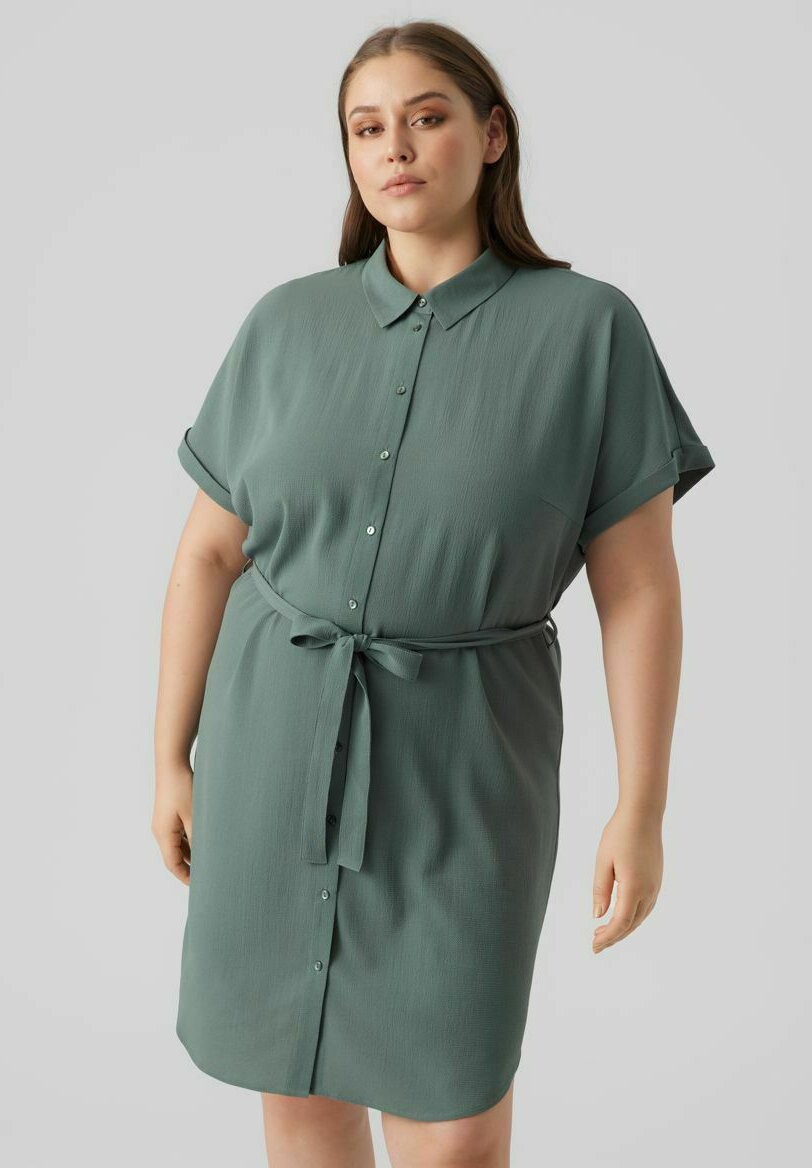

Платье-рубашка Vero Moda, зеленый меланж