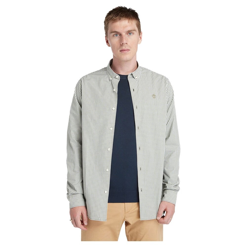 

Рубашка с длинным рукавом Timberland Micro Gingham Poplin, серый