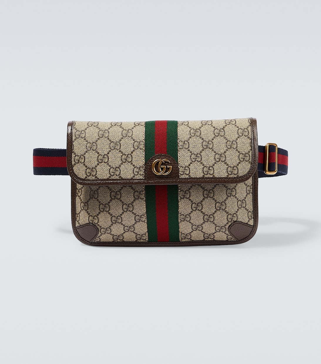 Маленькая поясная сумка Ophidia GG из парусины Gucci, бежевый