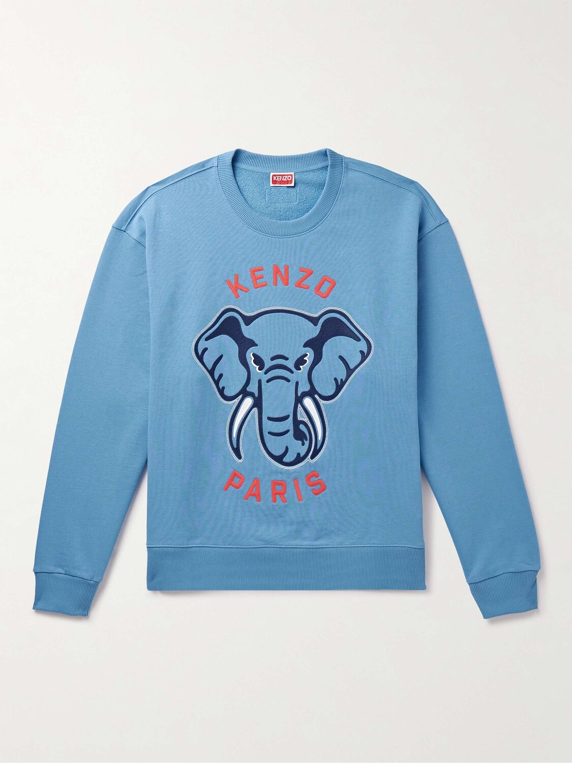 

Толстовка из хлопкового джерси с вышитым логотипом KENZO, синий