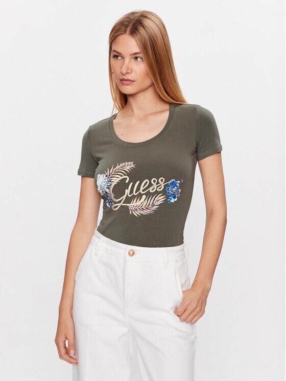 

Футболка узкого кроя Guess, зеленый