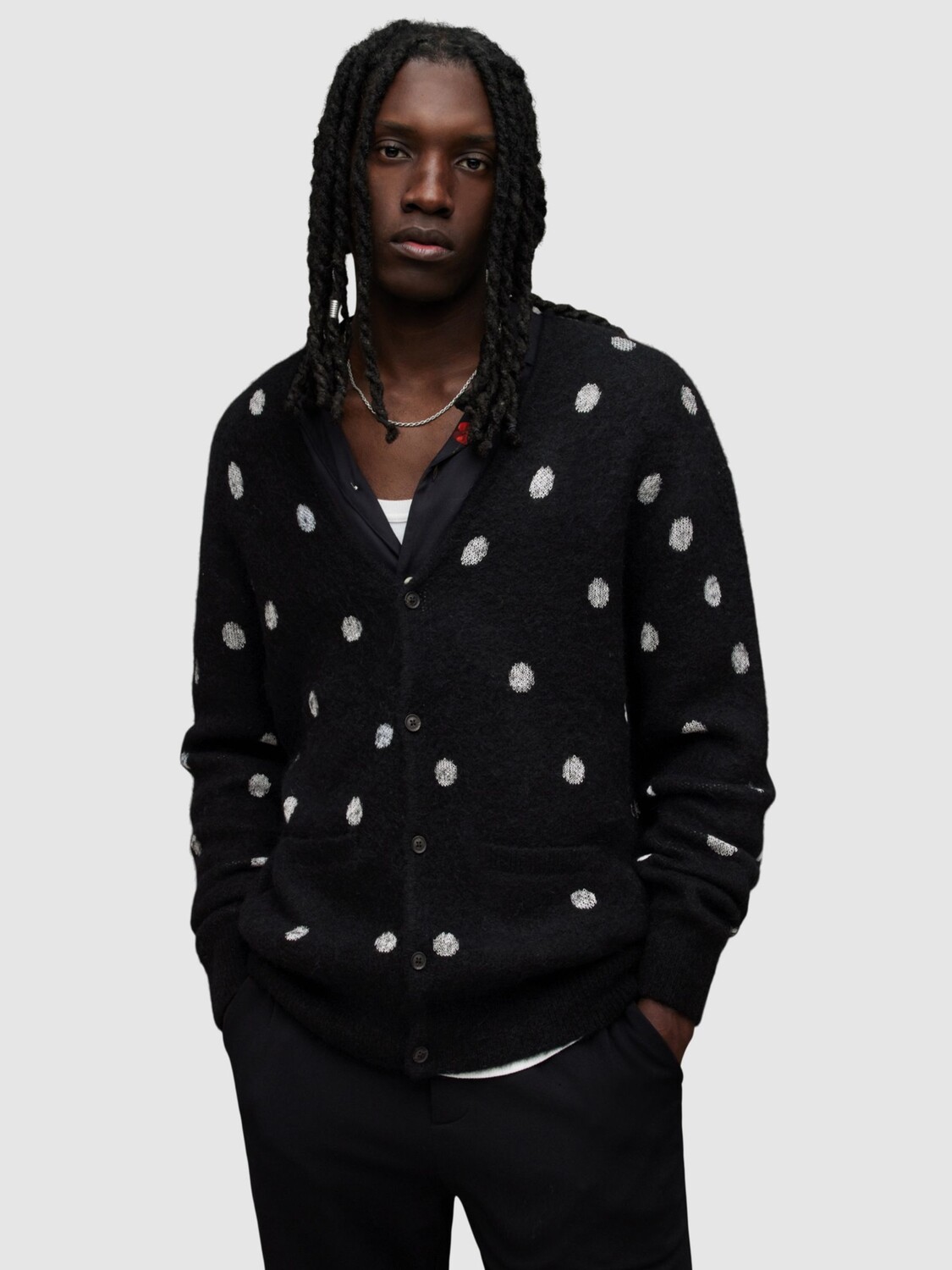

Кардиган с длинными рукавами Kiku Polk AllSaints, черный