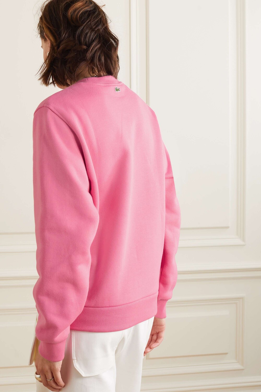 

LACOSTE Толстовка из флокированного хлопкового джерси, розовый