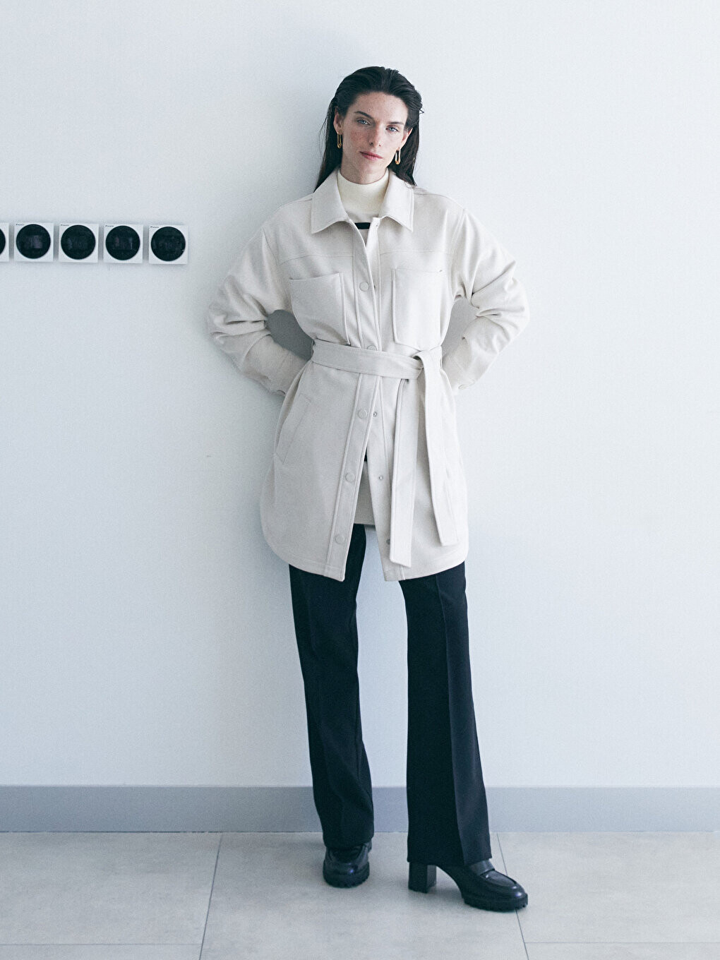 

Удобные прямые женские брюки широкого кроя LCW Modest, черный
