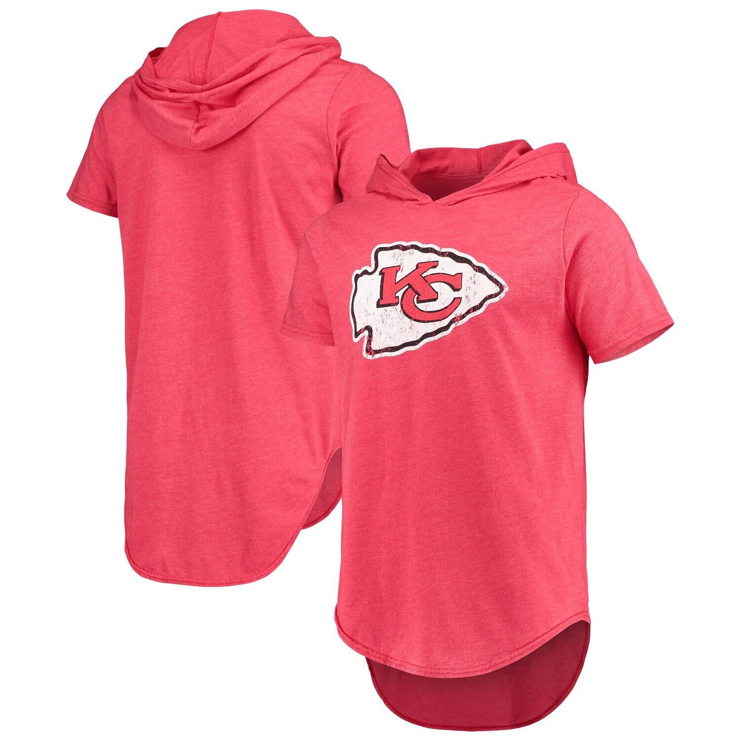 

Мужская красная футболка с капюшоном и логотипом Majestic Threads Kansas City Chiefs Primary Tri-Blend, Красный