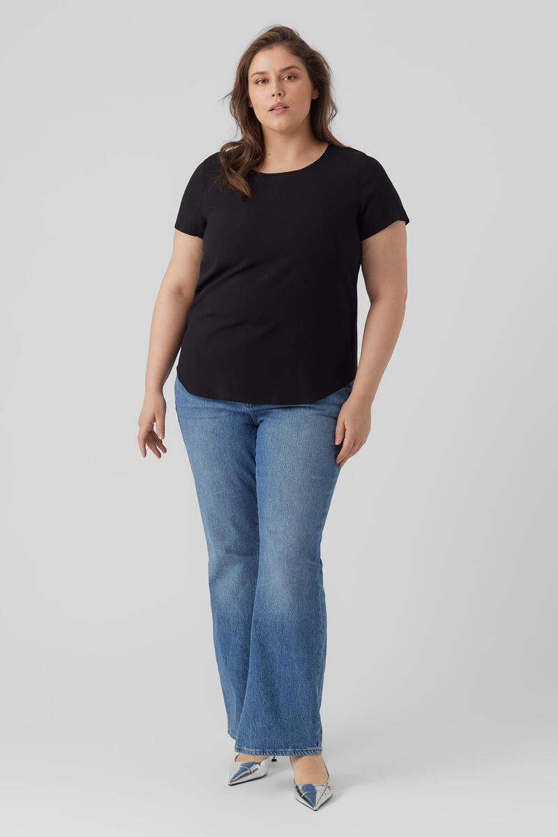 Базовая футболка больших размеров Vero Moda Curve, черный короткое платье больших размеров vero moda curve черный