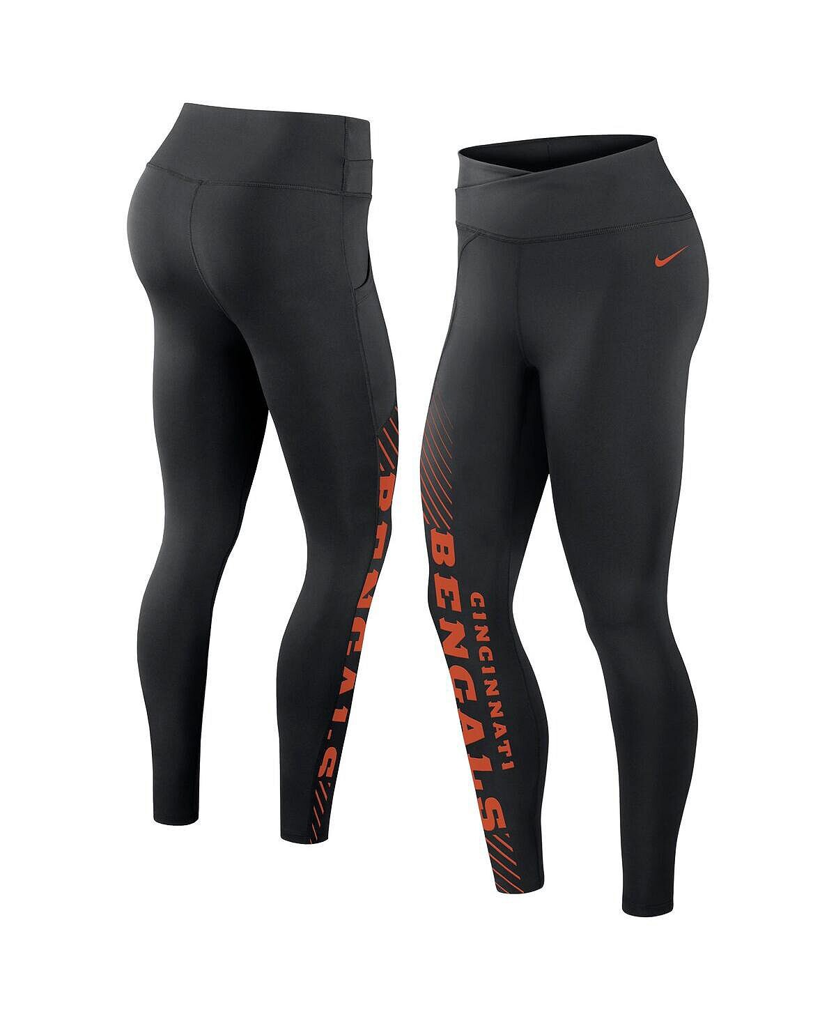 

Черные женские леггинсы-кроссоверы Cincinnati Bengals Yard Line Nike, черный