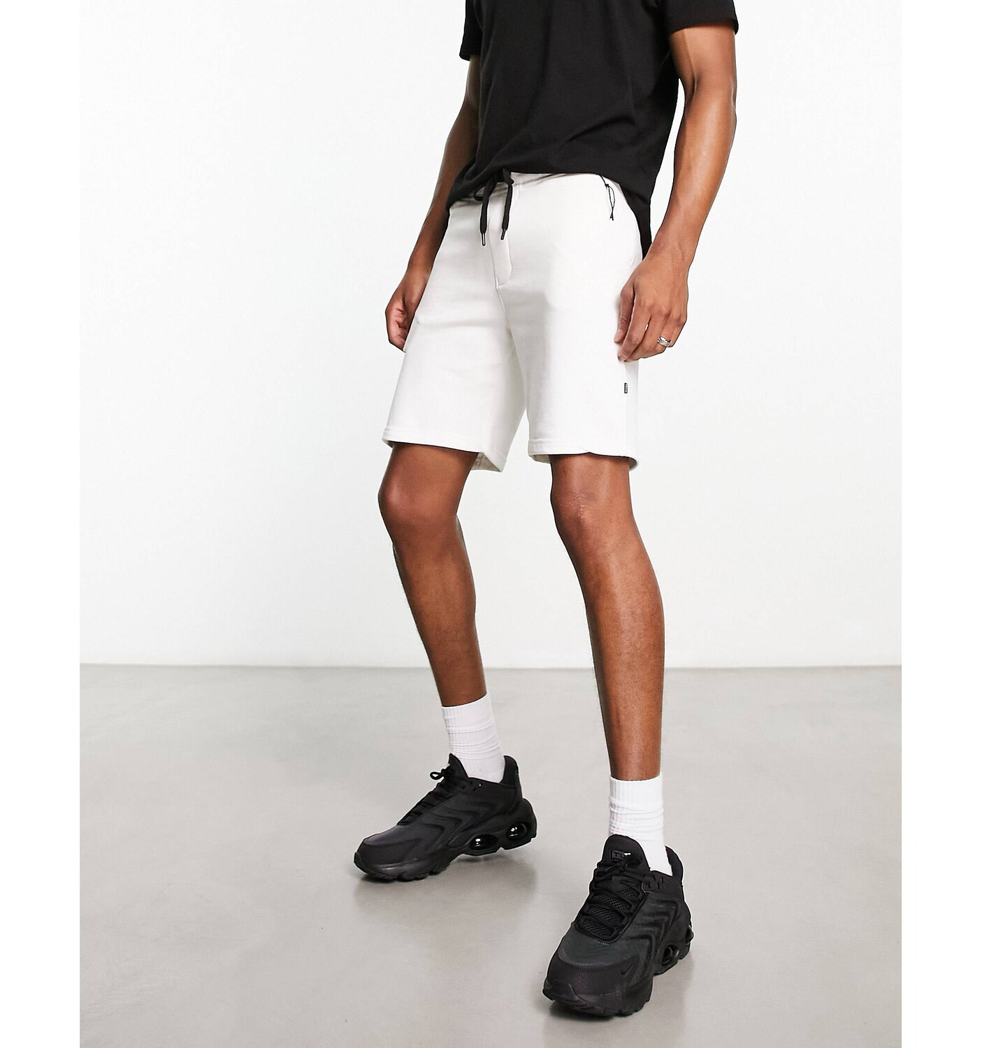 

Белые однотонные шорты из джерси Bershka