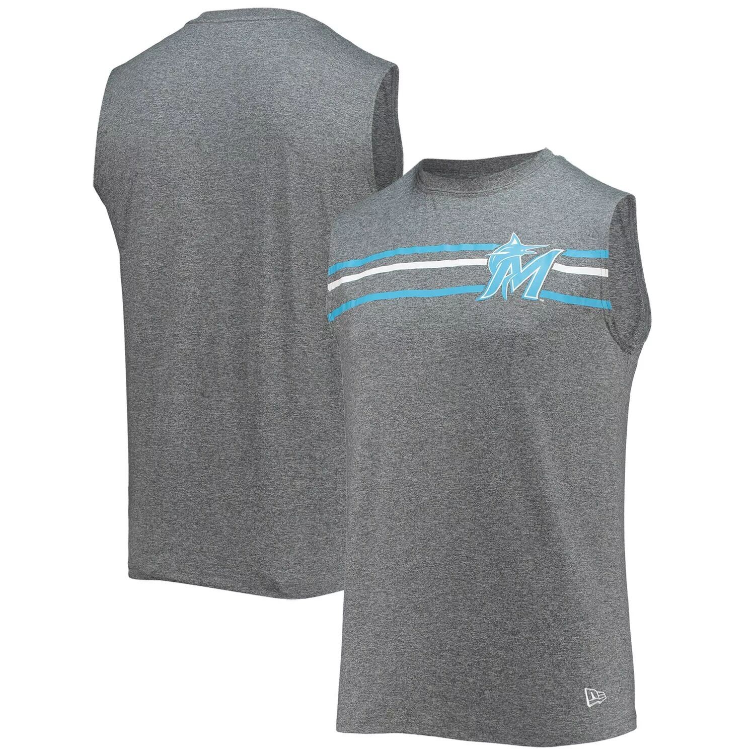 

Мужская серая майка Miami Marlins Muscle Tank New Era, Серый