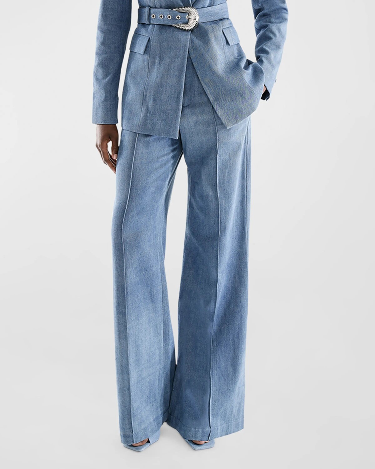 

Широкие джинсовые брюки с высокой посадкой Dominga AS by DF, цвет Denim