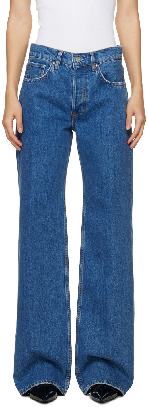Синие джинсы Хью Anine Bing джинсы женские anine bing размер 27