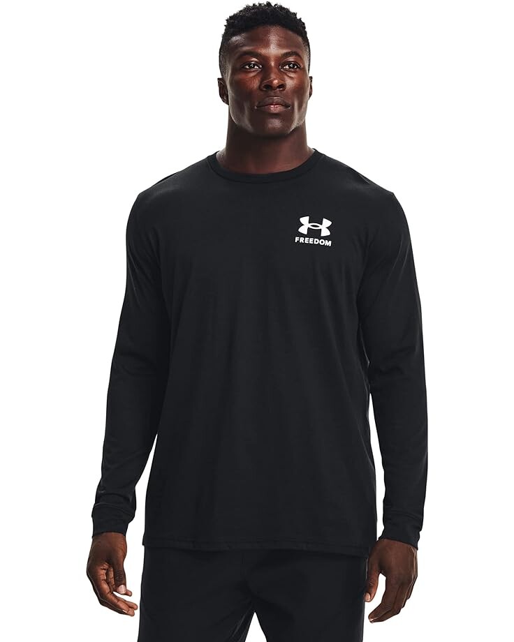 

Футболка Under Armour New Freedom Flag Long Sleeve, черный/белый