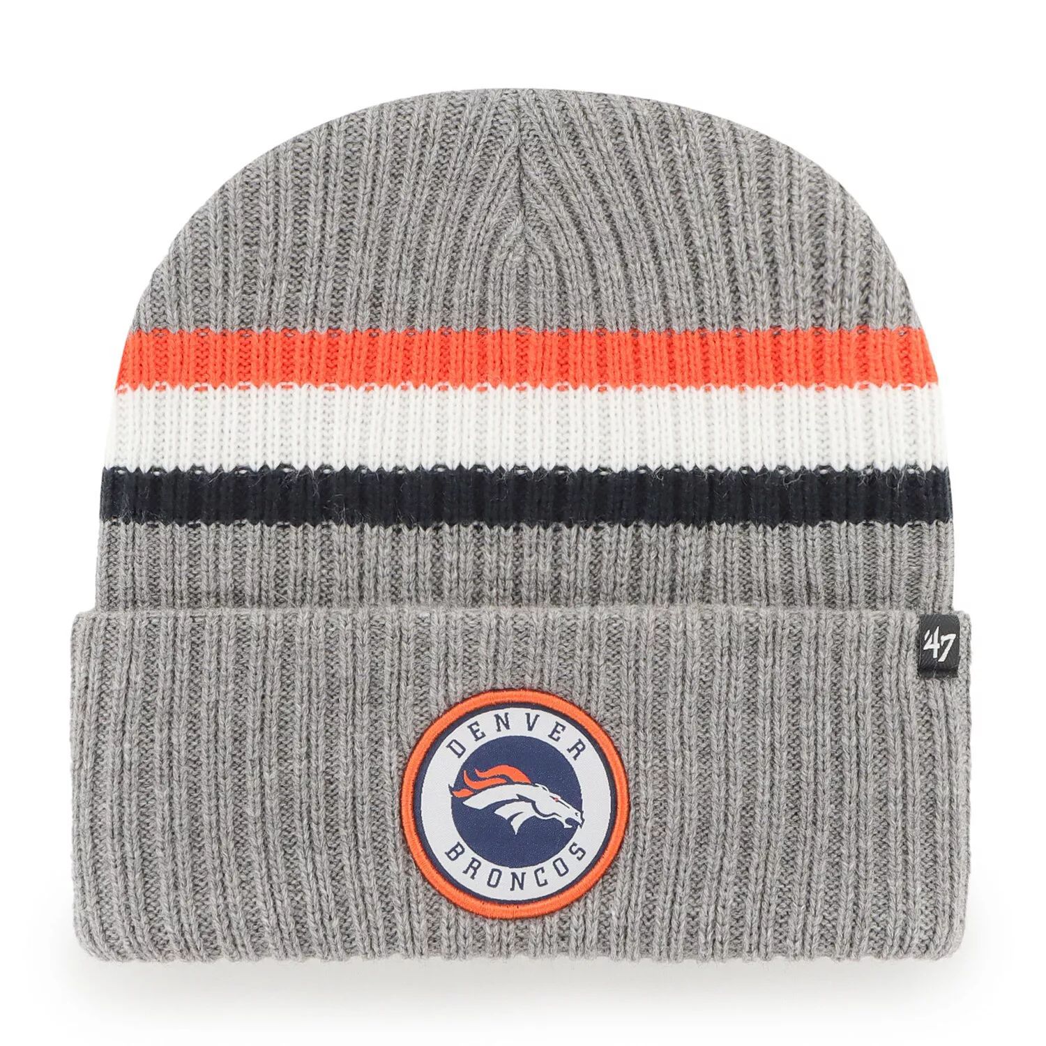 Мужская серая вязаная шапка с манжетами '47 Denver Broncos Highline мужская серая вязаная шапка chicago bears highline с манжетами 47 brand