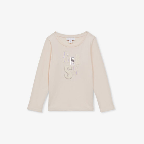 

Хлопковая футболка с длинными рукавами и логотипом Tora, 4–9 лет Reiss, розовый