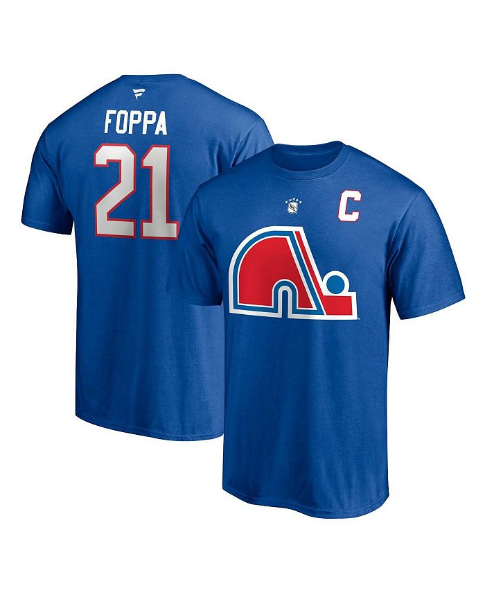 

Мужская синяя футболка с логотипом Peter Forsberg Quebec Nordiques Authentic Stack Retired Player и номером игрока Fanatics, синий