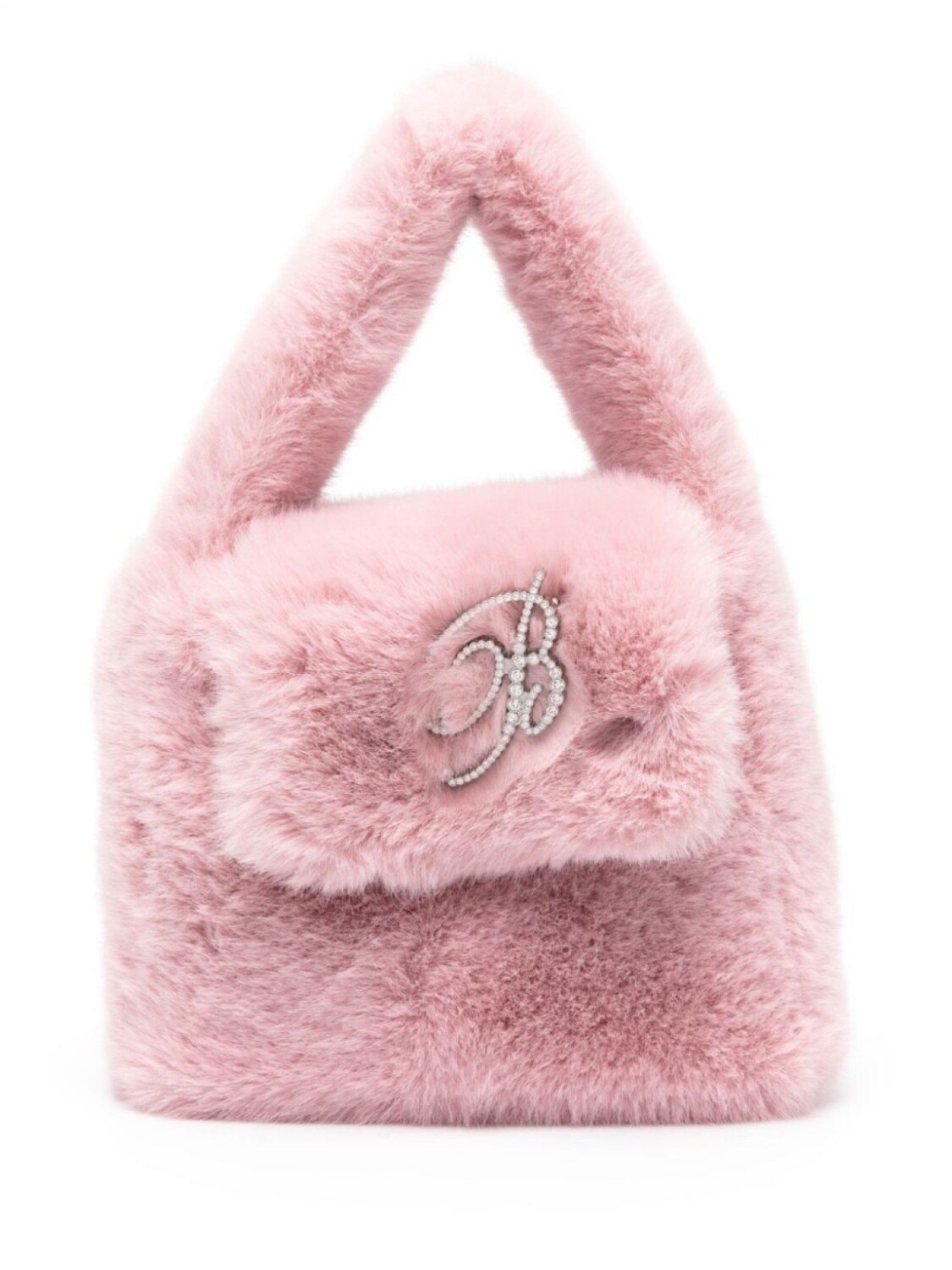 

Фактурная сумка-тоут с логотипом Blumarine, розовый