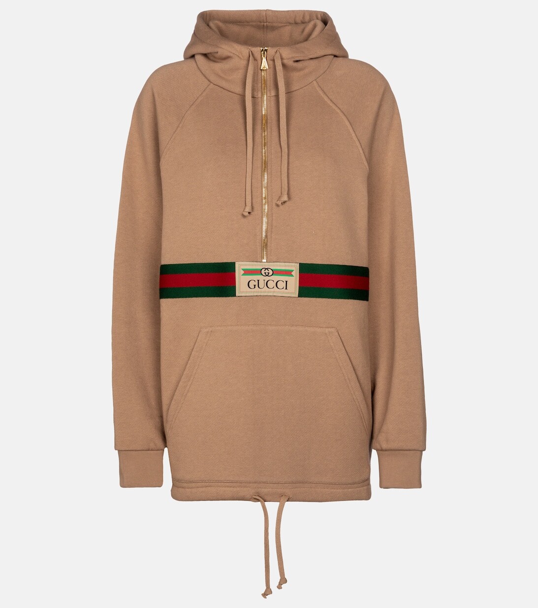 

Худи с логотипом из хлопка GUCCI, бежевый