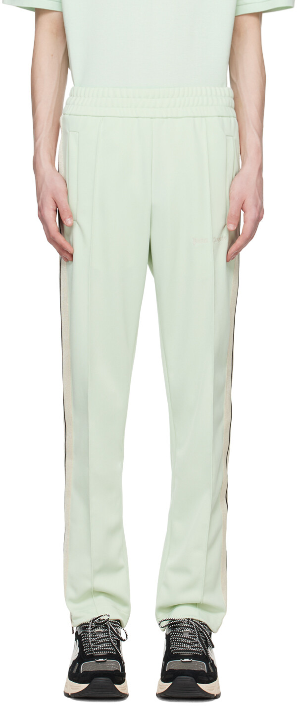 

Зеленые спортивные брюки в полоску Palm Angels, цвет Mint/Off white