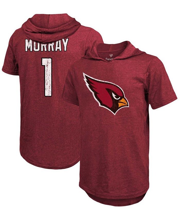 

Мужская футболка с капюшоном Kyler Murray Heathered Cardinal Arizona Cardinals, имя, номер, футболка с капюшоном Tri-Blend Fanatics, красный