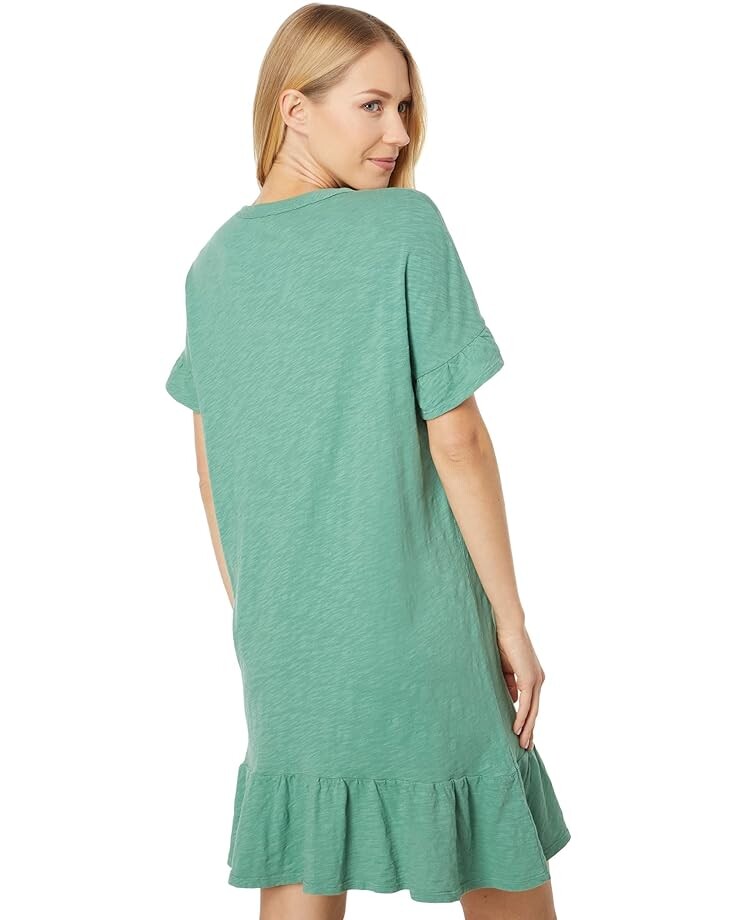 

Платье bobi Los Angeles Slubbed Jersey Ruffle Hem Dress, цвет Vine