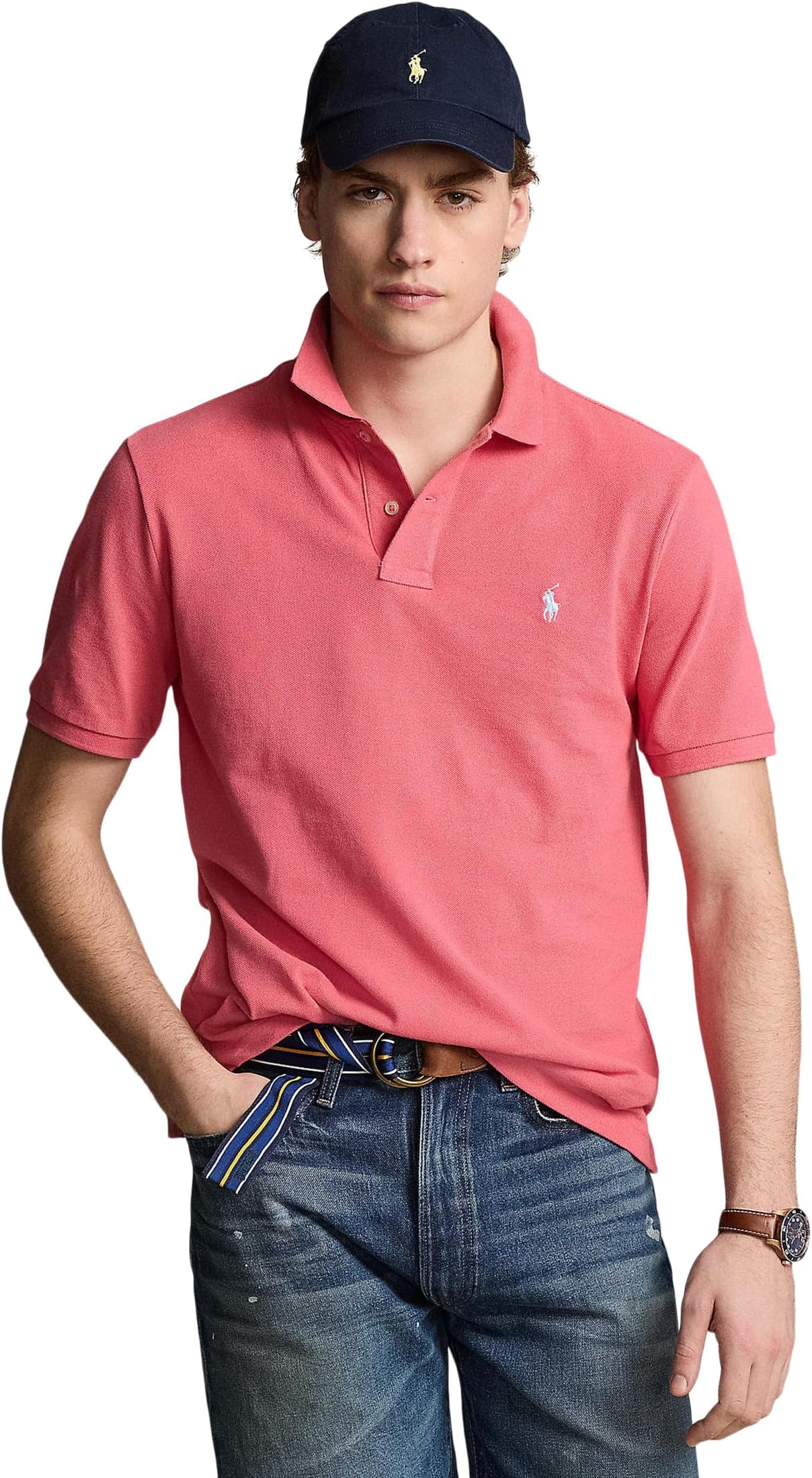 

Поло Polo Ralph Lauren Custom Slim Fit Mesh Polo Shirt, цвет Red 4