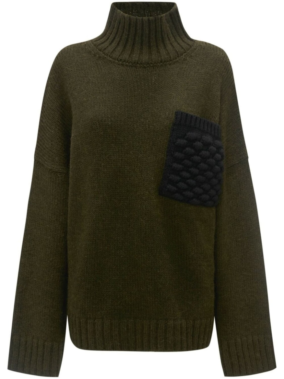 

JW Anderson джемпер в рубчик с высоким воротником, зеленый