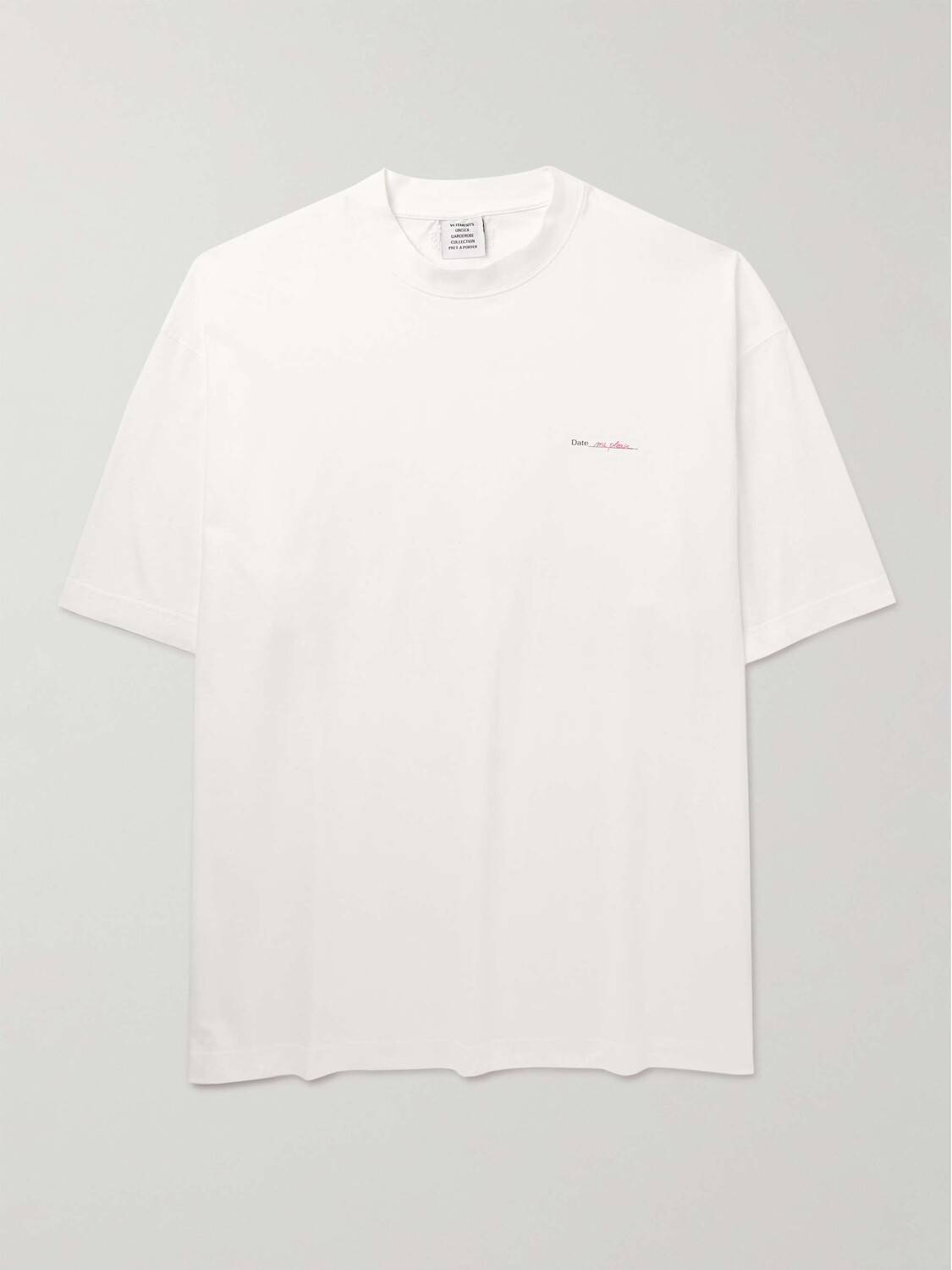 

Футболка из хлопкового джерси с принтом VETEMENTS, белый