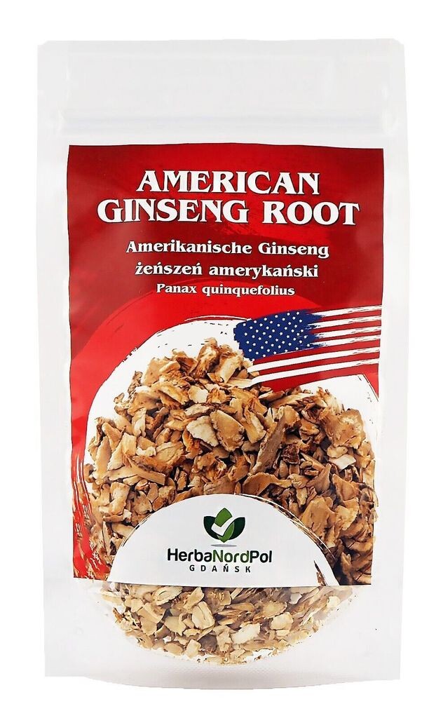 

Корень американского женьшеня, кусочки для чая Panax quinquefolius 100г Herbanordpol