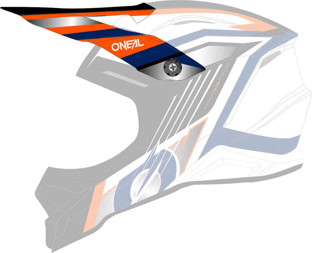 3series вертикальный козырек для шлема oneal черно белый 3Series Vision Шлем Пик Oneal, апельсин