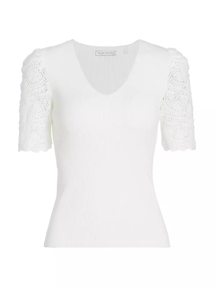 

Топ с рукавами крючком Liv Elie Tahari, цвет sky white