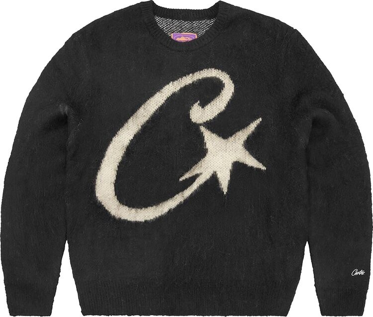 Свитер Corteiz C Star Mohair Knit 'Black', черный