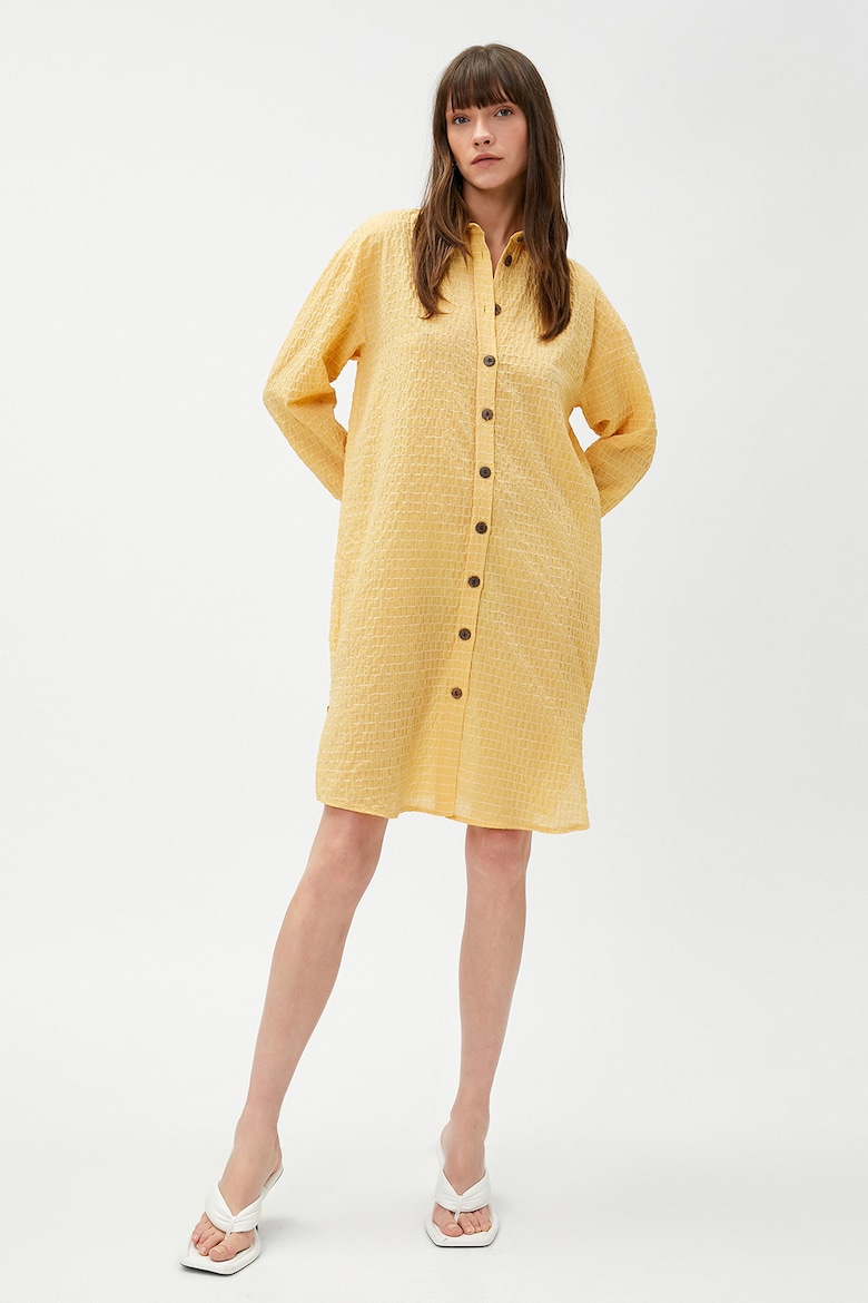 Платье-Рубашка с заниженными рукавами Koton, желтый