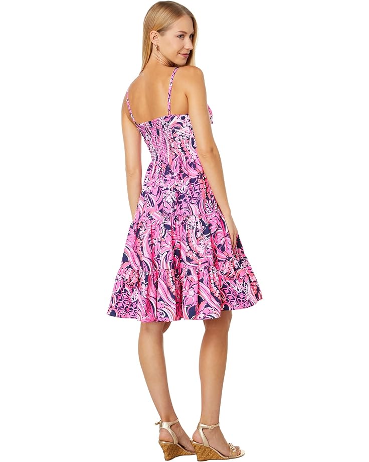 Платье Lilly Pulitzer Adalia Knee Length Cotton Dress, цвет Low Tide Navy Flirty Fins and Feathers fins dive and leisure inn