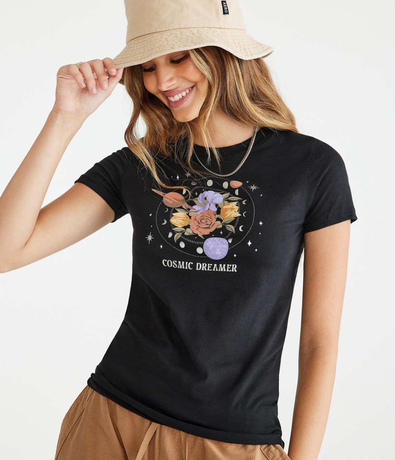 

Футболка из фольги с графическим рисунком Cosmic Dreamer Aeropostale, черный