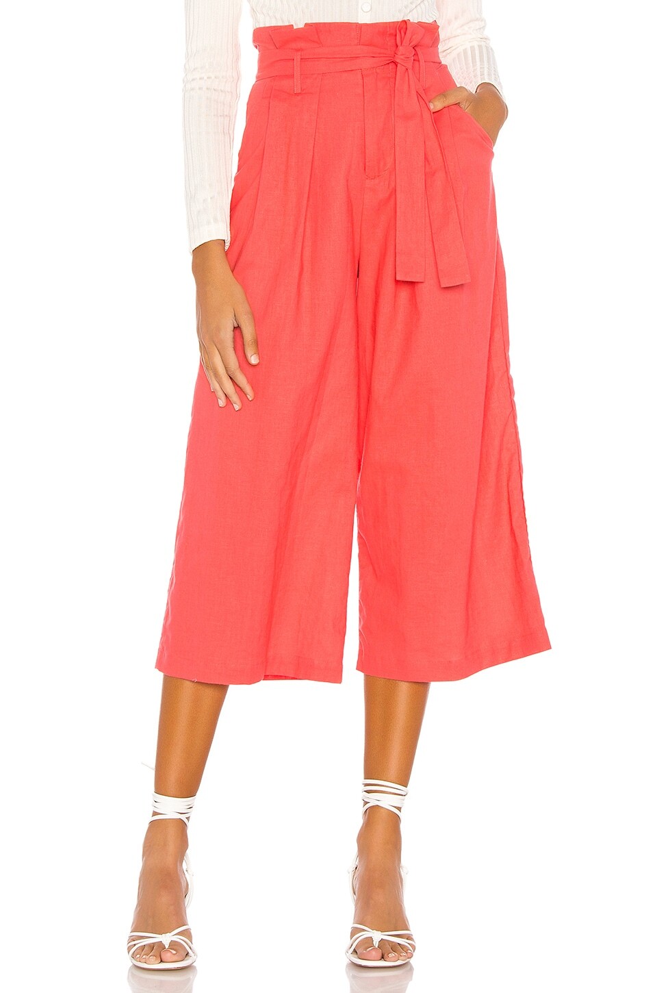 

Брюки LPA Wide Leg Paperbag, цвет Coral