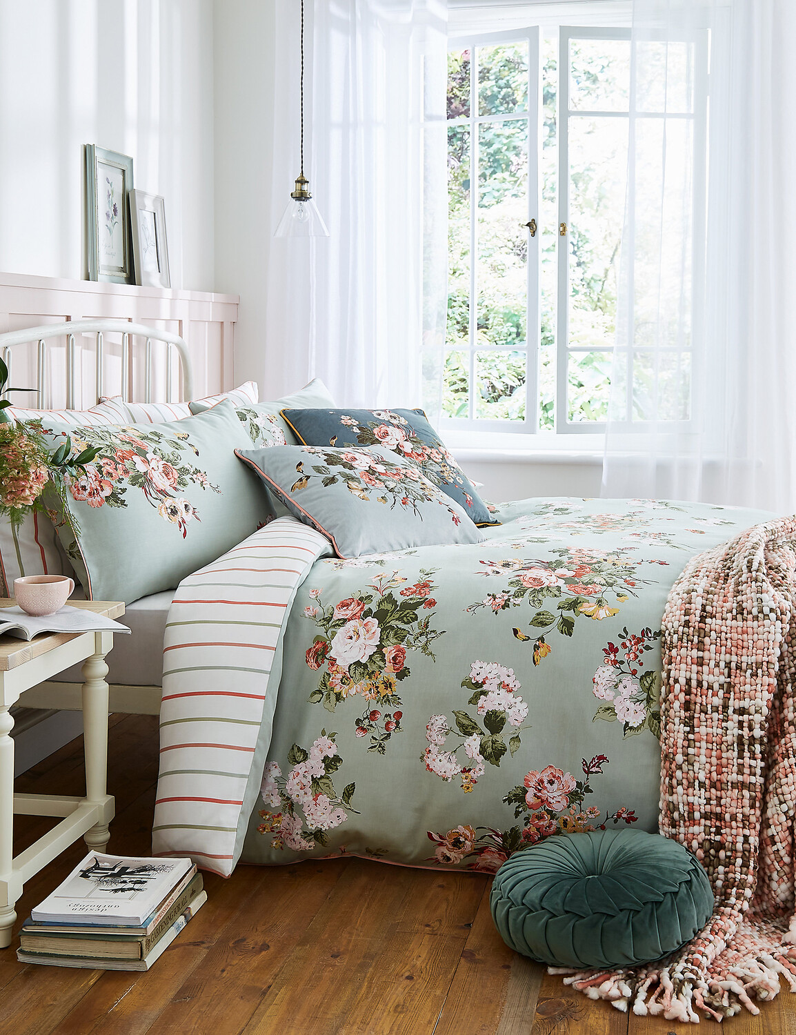 

Комплект постельного белья Rosemore из чистого хлопка Laura Ashley, зеленый микс