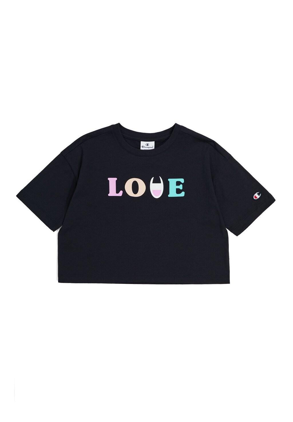 

Футболка с принтом Crewneck Crop Icons Champion, черный
