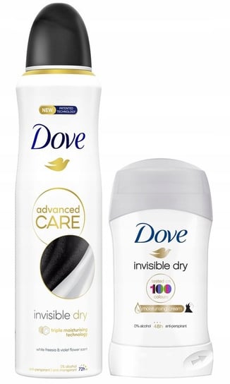 Спрей-антиперспирант + стик Dove, Invisible Dry dove део стик жен dove invisible dry антиперспирант 40 мл