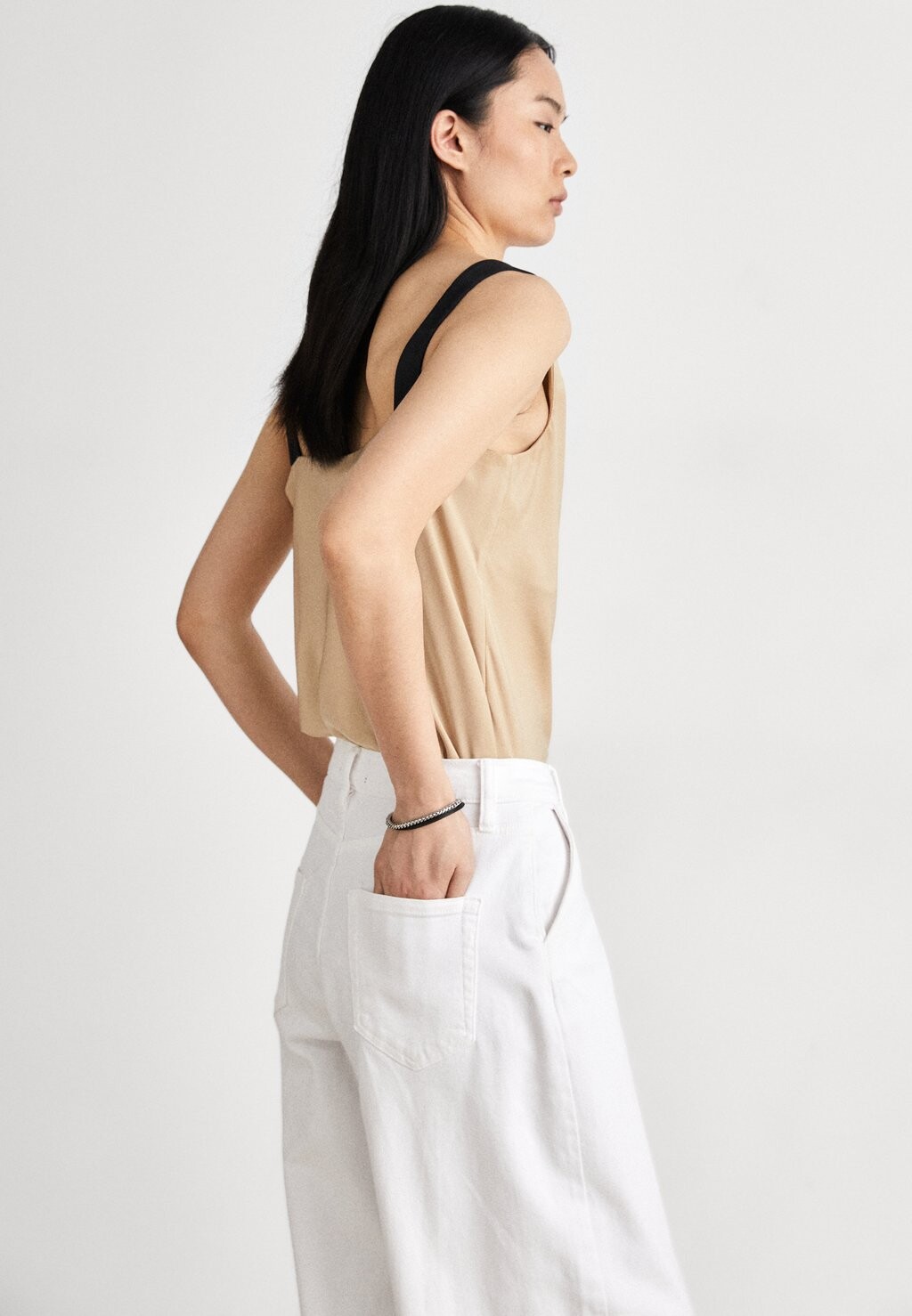 

Джинсы свободного кроя High Rise Trouser DKNY, белый