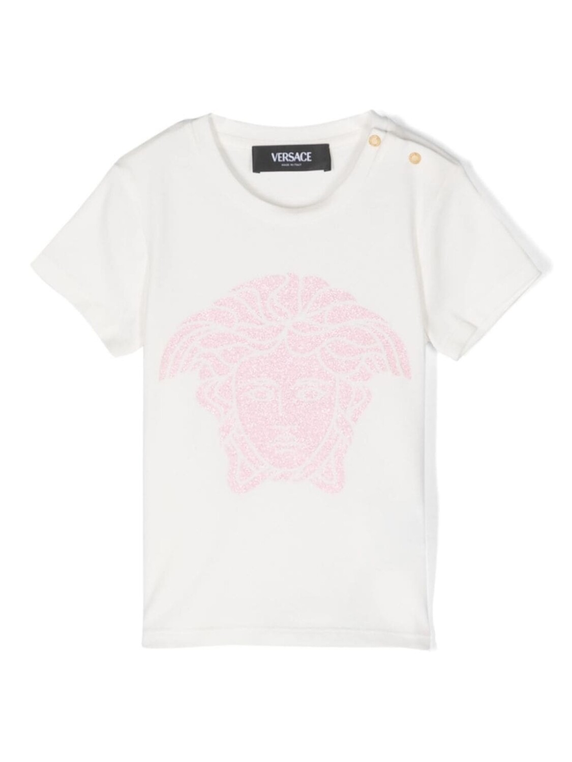 

Versace Kids футболка с принтом Medusa и блестками, белый