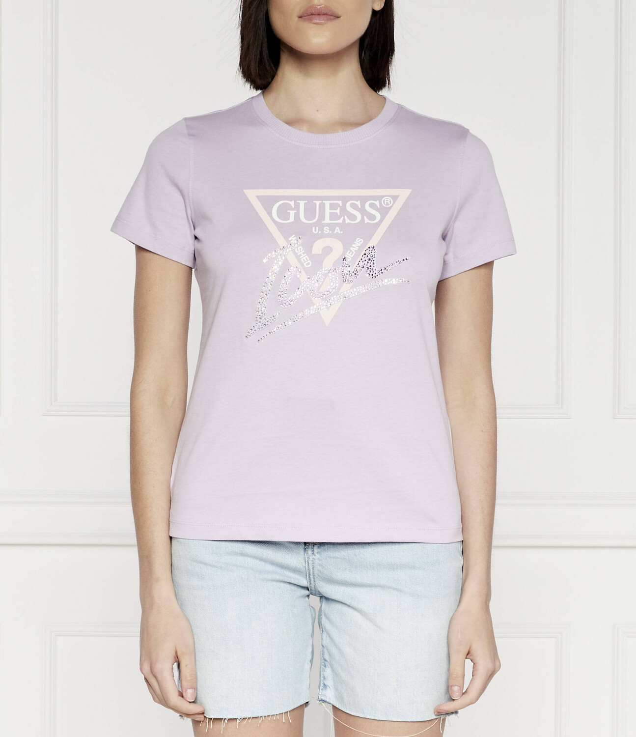 

Футболка GUESS ICON Regular Fit, лавандовый