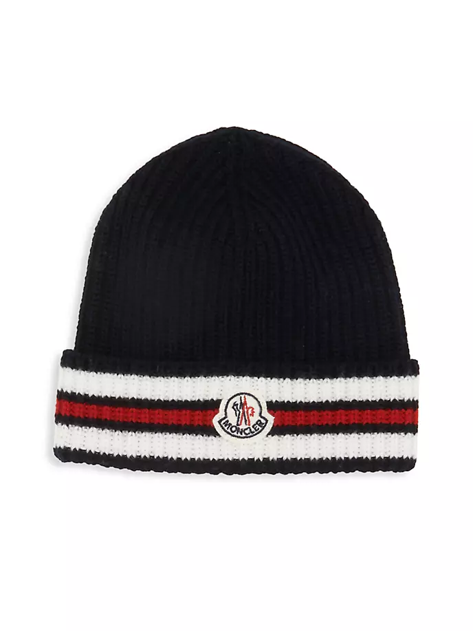 

Детская шерстяная шапка с логотипом Moncler, синий