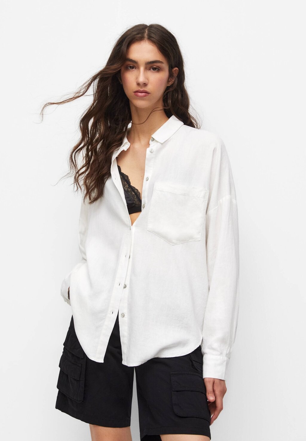 

Рубашка PULL&BEAR, белый