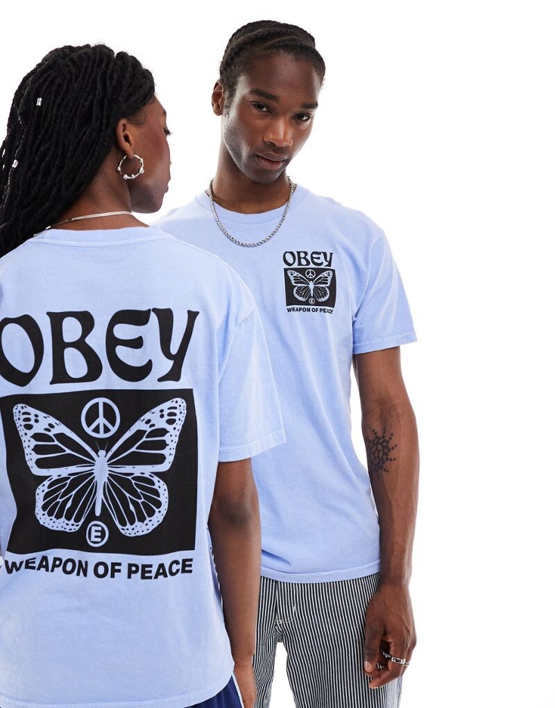 

Obey — синяя футболка унисекс с изображением оружия мира